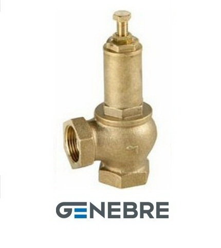 Клапан предохранительный GENEBRE, Латунь / Латунь / PTFE, вн. резьба, Тмакс=+200оС