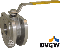 Кран шаровый компактный DIN-DVGW, DN40, PN16 нерж. сталь/PTFE-FKM/NBR, DIN-DVGW для газа