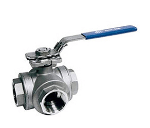 Кран шаровой трехходовой GENEBRE 2041 08 DN040 PN63, AISI316 / AISI316 / PTFE + 15% GF, ВР/ВР, стандартнопроходной, T-тип, рукоятка-рычаг, резьба BSPT