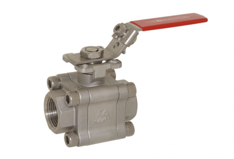 Кран шаровый Kugelhahn 1/2", PN100, 1.4408/PTFE-GF, Innengewinde, voller Durchgang, ISO5211