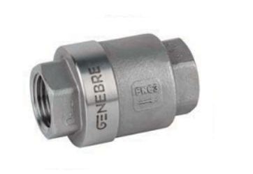 Клапан обратный пружинный Genebre 2416 PN63, CF8M/CF8M/PTFE, Тмакс=+200оС вн. резьба (DN65, 2416 10 65)