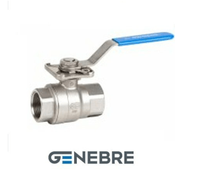 Кран шаровой полнопроходной GENEBRE 2015 07 DN032 PN63, AISI316 / AISI316 / PTFE + 15% GF, ВР/ВР, ISO 5211, рукоятка-рычаг, резьба BSPT, кв.14мм