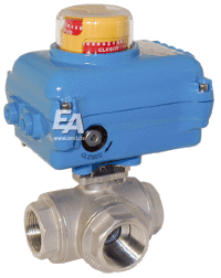 Кран шаровый-VN, 1/4", с приводом-RT20-007 Ms/PTFE-FKM, T-отв.., 24V AC/DC,время. сраб..7s